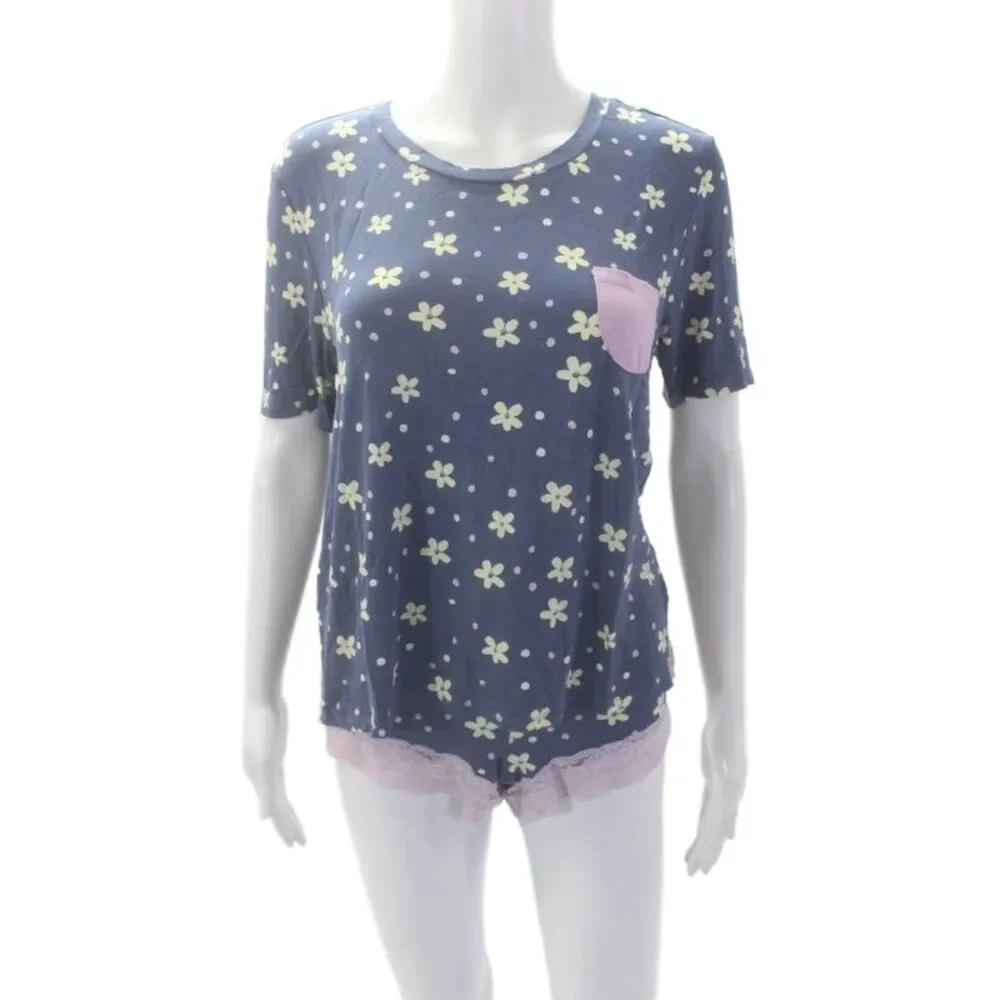 Weworewhat Womens Polka Dot High Cut Pull On Bikini Bottoms Blue Size XL